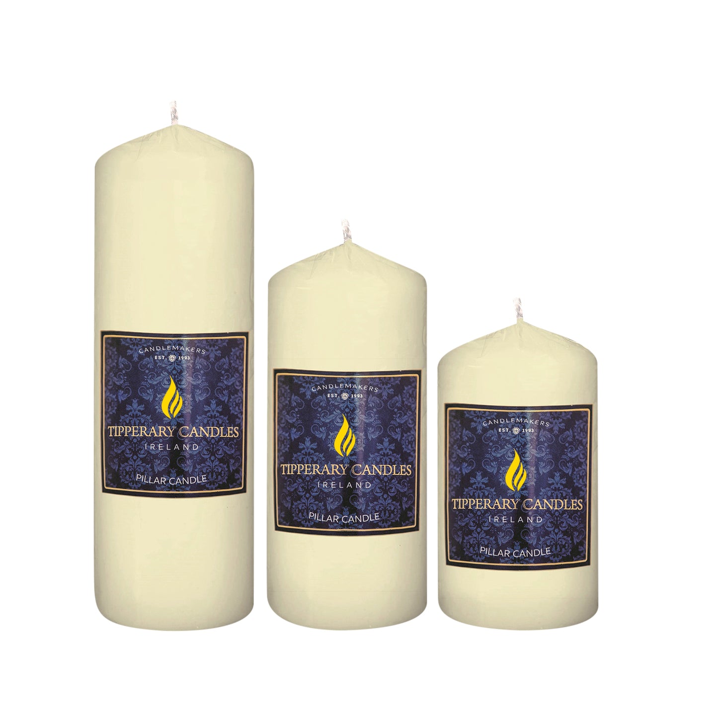 Pillar Candle 3 set - 80mm/100mm - 80mm/150mm - 80mm/200mm