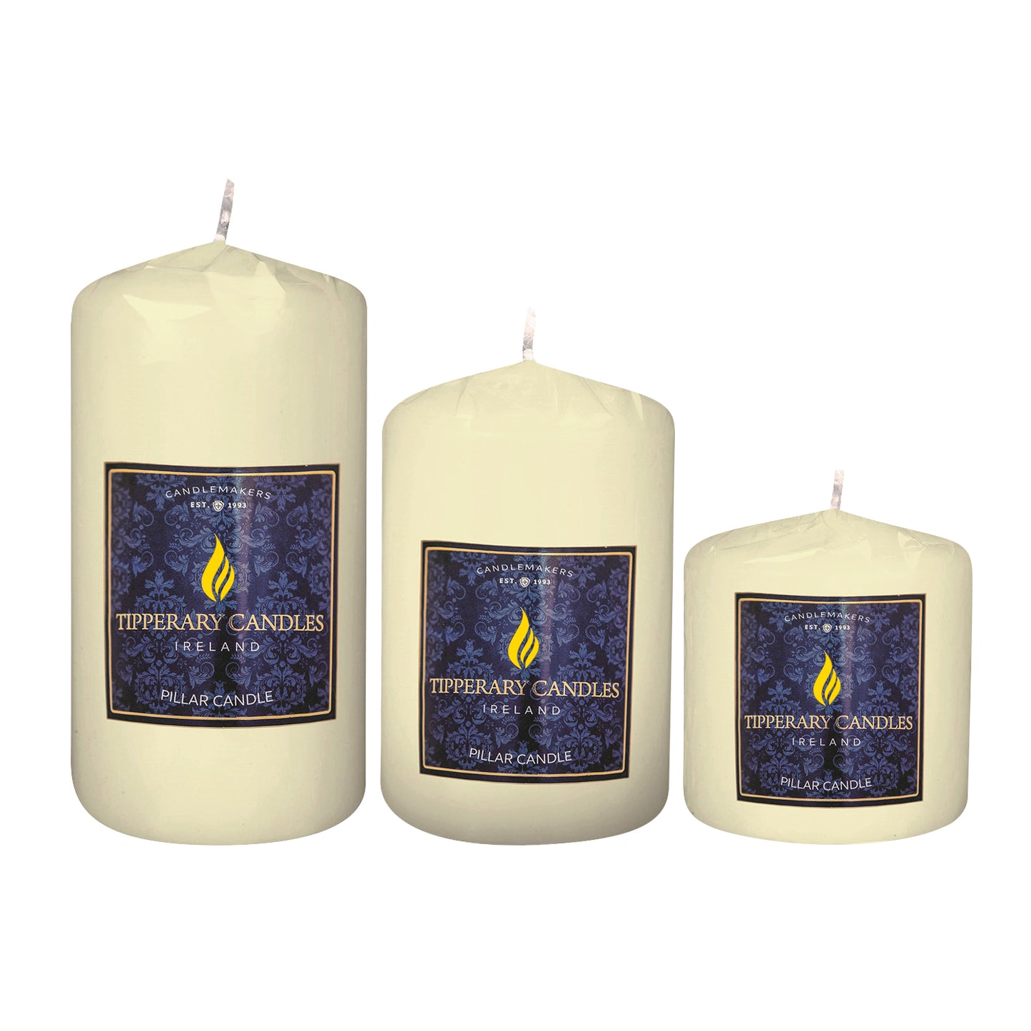 Pillar Candle 3 Set - 100mm/100mm - 100mm/150mm - 100mm/200mm